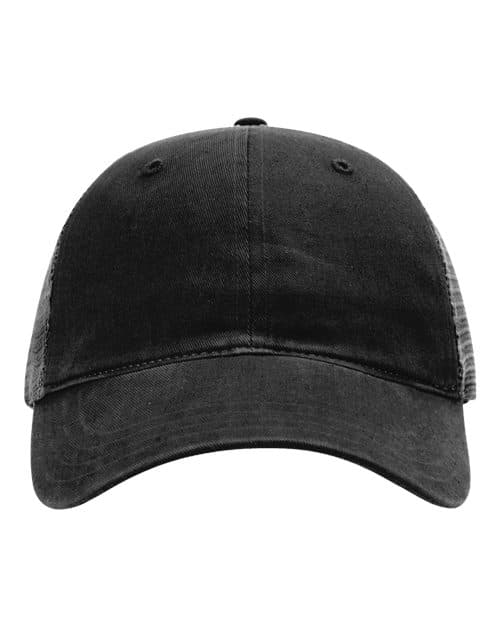 Garment-Washed Trucker Cap – Black