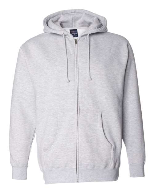 Unisex Heavyweight Full-Zip Hooded Sweatshirt – Grey Heather