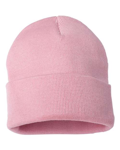 12" Solid Cuffed Beanie – Pink