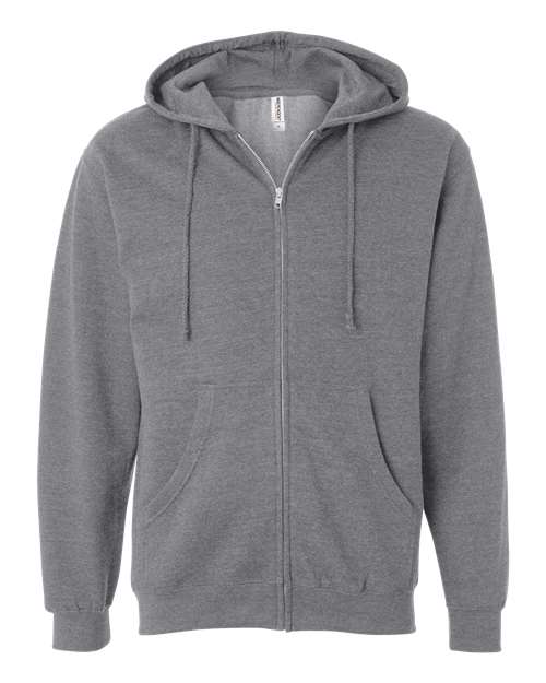 Unisex Midweight Full-Zip Hooded Sweatshirt – Gunmetal Heather