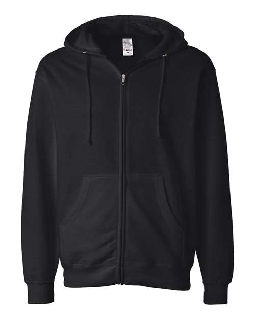 Unisex Midweight Full-Zip Hooded Sweatshirt – Black